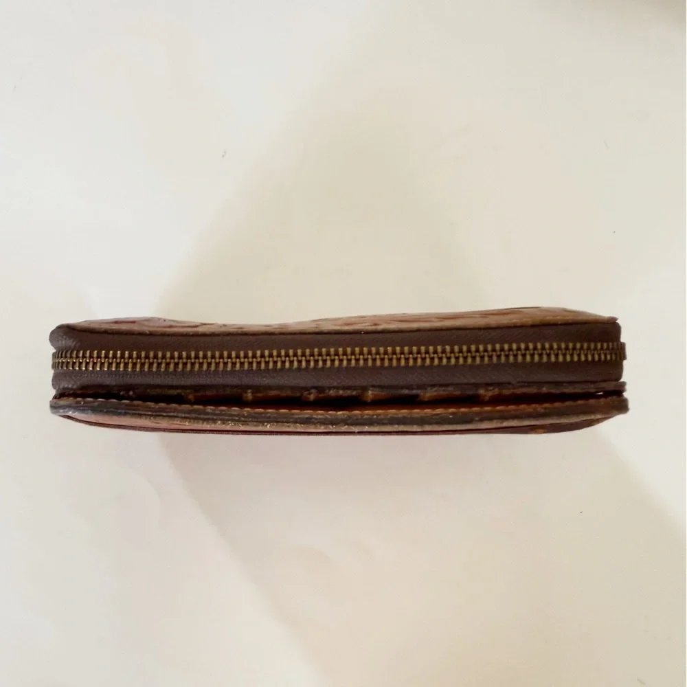 Patricia Nash Wallet Oria Tooled Embossed Zip Floral Boho Country Florence Tan